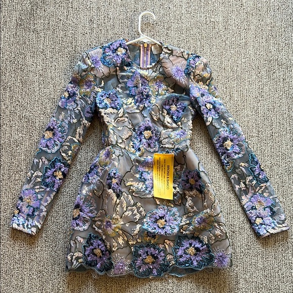 Bronx and Banco Violet Embellished Mini Dress. NWT. - Picture 3 of 6